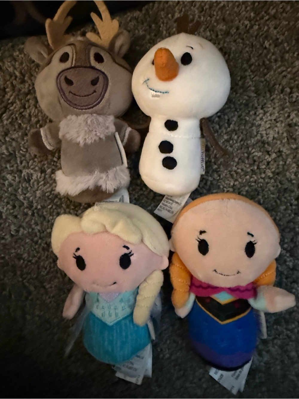 disneys Frozen itty bittys set of 4-Anna, Elsa, Olaf, Sven small plush hallmark